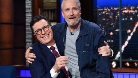 Jon Stewart suggests Colbert's cancellation is tied to Paramount's Trump settlement