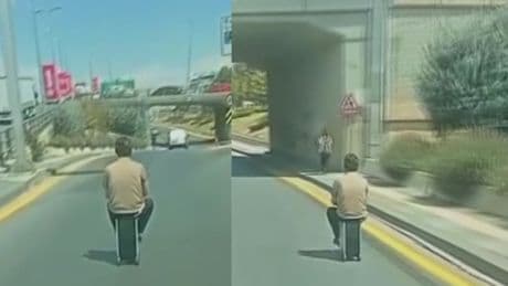 Ankara trafiğinde tuhaf anlar, gören dönüp bir daha baktı