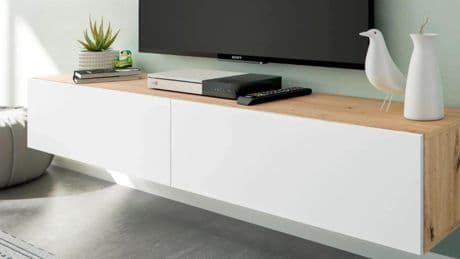 Mueble TV de color blanco al 50 % de descuento: funcionalidad y estilo sin sacrificar tu bolsillo