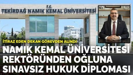 İtiraz eden dekan görevden alındı: Namık Kemal Üniversitesi rektöründen oğluna sınavsız hukuk diploması