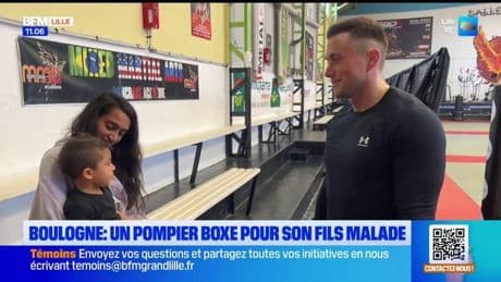 Boulogne-sur-Mer: un pompier boxe pour son fils malade