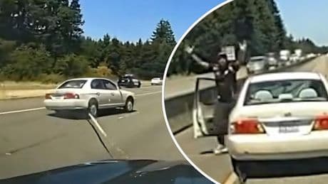 Amerikaanse politie stopt vluchtende auto op actiefilmwaardige manier