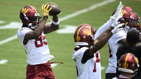 Noah Brown carted off field at Commanders minicamp