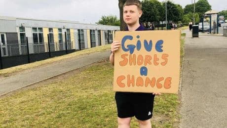 Pupils hold ‘wearing shorts matters’ protest in sweltering heatwave