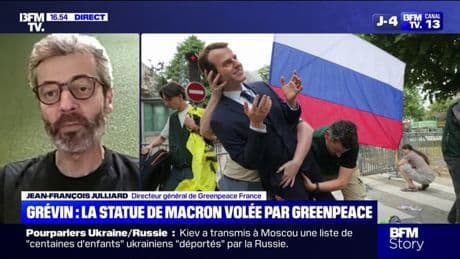 "Ce n'est pas un vol": le directeur général de Greenpeace, Jean-François Julliard, s'exprime après "l'emprunt" de la statue d'Emmanuel Macron au musée Grévin