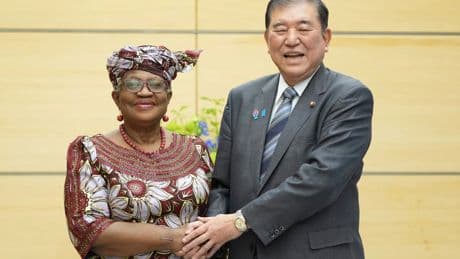 World trade chief says global free trade is in a 'crisis' while on visit to Japan