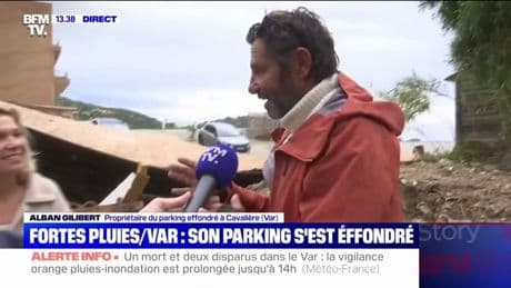 "Une violence tout à fait inouïe": Le parking de cet homme s'est effondré à cause des intempéries dans le Var