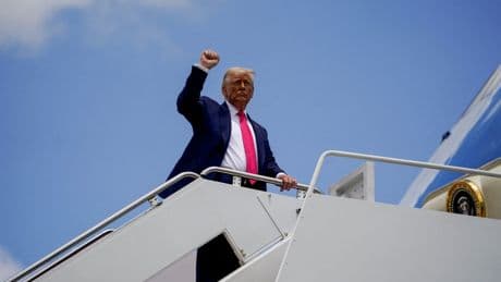 Trump dodges question on if he’s in Epstein files and claims Obama and James Comey made them up