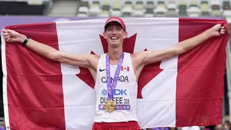 Dunfee wins gold in 35K race walk at World Athletics Championships