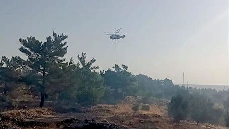 Mersin'in Silifke ilçesinde çıkan orman yangınına müdahale ediliyor
