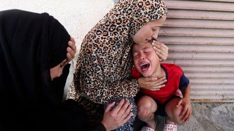 Israeli strike kills 10 children queuing at Gaza medical clinic, officials say