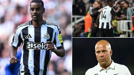 Alexander Isak arrives back at Newcastle HQ after jetting off to former club for individual training as wantaway striker's transfer saga rumbles on after Liverpool's £110m offer was rejected