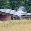 Verkehr: Marode Talbrücke in Südhessen gesprengt
