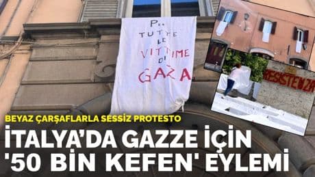 Beyaz çarşaflarla sessiz protesto: İtalya’da Gazze için '50 bin kefen' eylemi