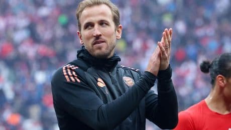 Harry Kane celebrates with Bayern Munich team-mates as he FINALLY wins trophy thanks to Bayer Leverkusen draw