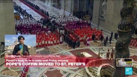 Pope Francis' coffin moved to St. Peter’s