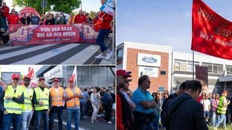Almanya'nın Köln kentinde Ford fabrikası işçileri greve gitti