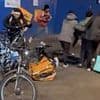 Moment Just Eat delivery riders attack man in the street after he 'tried to pinch a bike'
