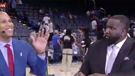 Kendrick Perkins’ wife in cheeky NBA Finals scene with Richard Jefferson: ‘She waved at me first’