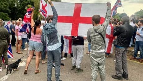 Migrant hotel protests and counter demos in 30 places mean UK faces weekend of chaos