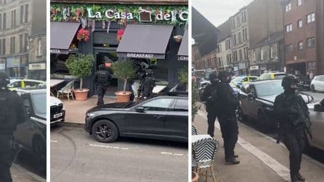 Armed police storm Glasgow cafe after reports of man with bladed weapon