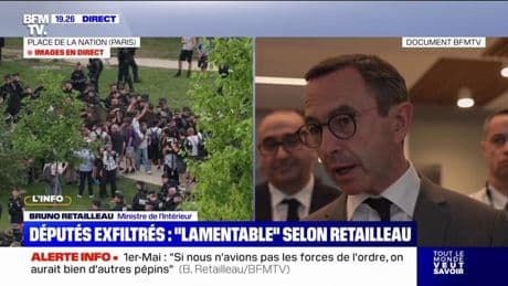 Socialistes pris à partie dans le cortège parisien: "Des élus de la République ont été ciblés", dénonce Bruno Retailleau