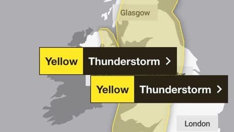 Met Office shares 100 places set for violent thunderstorms TODAY - see full list