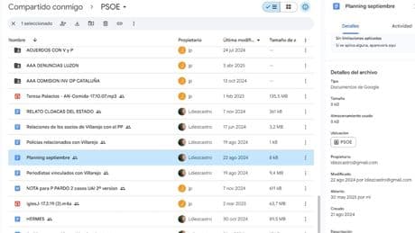 Este es el archivo central desde el que trabajaba la cloaca: así coordinaban los ataques a la UCO, Biedma y Peinado