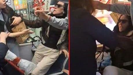 Tramvayda koltuk kavgası! Anne ile kıza tükürdü, küfürler havada uçuştu