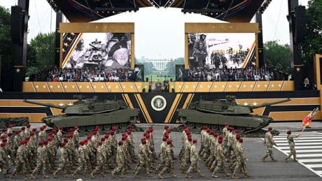 Trump hosts military parade amid nationwide "No Kings" protests, in photos