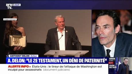 Livre sur les derniers jours d'Alain Delon: "Le deuxième testament m'a blessé, c'est comme un déni de paternité", indique le fils de l'acteur, Anthony Delon