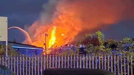 Fire crews race to huge blaze at Glasgow recycling plant as explosions heard