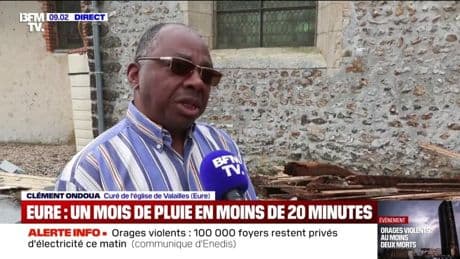 Église éventrée par l'orage dans l'Eure: "C'est effroyable", affirme le curé de l'église de Valailles