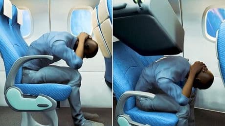 Terrifying simulation reveals why passengers must use the brace position during a plane crash