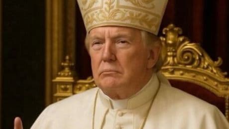 Donald Trump postet ein KI-generiertes Bild von sich als Papst: Vater unser!