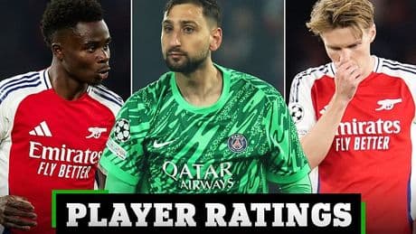 PSG 2-1 Arsenal (agg 3-1) - PLAYER RATINGS: Who was the hosts' game-changer? And which Gunners star gets just 5.5/10?