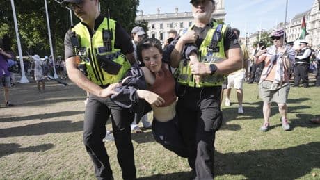 British Police Arrest Hundreds of Pro-Palestinian Protesters Who Defied Anti-Terror Law