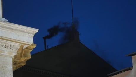 Black smoke from Sistine Chapel chimney confirms no pope elected in first conclave vote