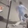 Moment two British tourists brawl in the street before they have to be pulled apart by locals in Turkish holiday resort