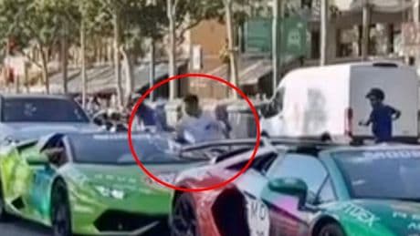 Watch moment Brit has £43k watch snatched off wrist by e-scooter bandits while sitting in traffic in £250k Lamborghini