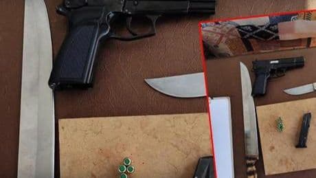 Sosyal medyadan pala ve tabanca paylaştı! Kayseri'de yakalandı