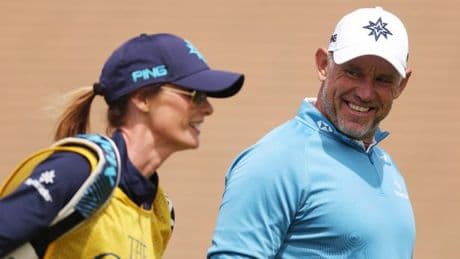 British star at The Open leaves reporters in stitches with comments on caddie wife