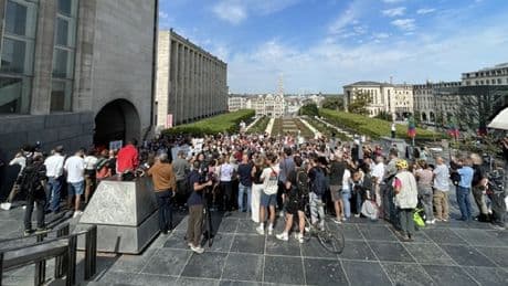 Belçika’da gazeteciler, meslektaşlarını katleden İsrail’i protesto etti