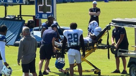 Colts lose running back Salvon Ahmed for season on banned hip-drop tackle