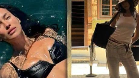 Irina Shayk İstanbul'da! İşte Medusa heykeliyle pozu