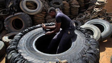 As the going gets tough in South Sudan, some artisans offer cheap footwear made from rubber tires
