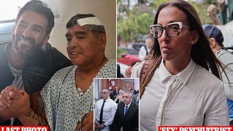 Diego Maradona's psychiatrist, on trial over his death, jokingly claimed she had sex with football legend before he died as a 'therapy technique' as her WhatsApp messages are leaked