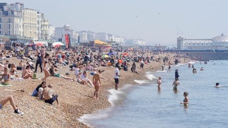 Britain basked in hottest day of the year so far — but one market town still had its Christmas lights up