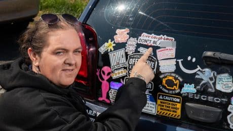 Driver who faced six months’ jail for VERY rude car bumper sticker slams cops after court case dropped