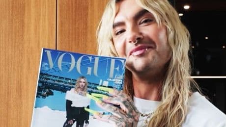 Mit Bagger-Foto und DHL-Shirt - Bill Kaulitz schreibt „Vogue“-Geschichte